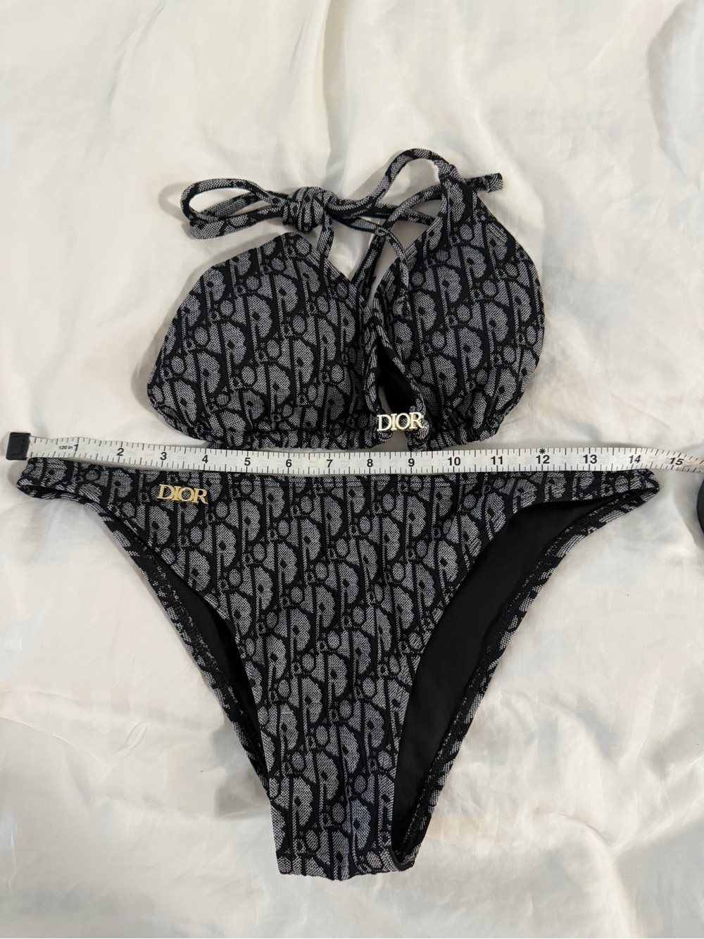 Dior Patterned Triangle Bikini Set M - Picture 3 of 6